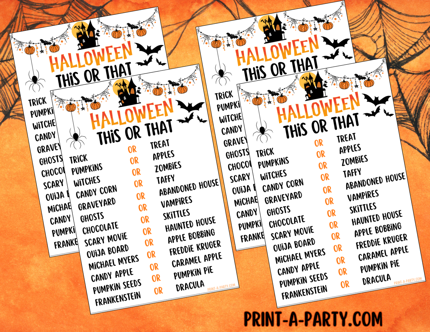 THIS OR THAT GAME: Printable This or That Halloween Game | Fun Classroom Activity | Kids & Party Icebreaker | 5x7 PDF
