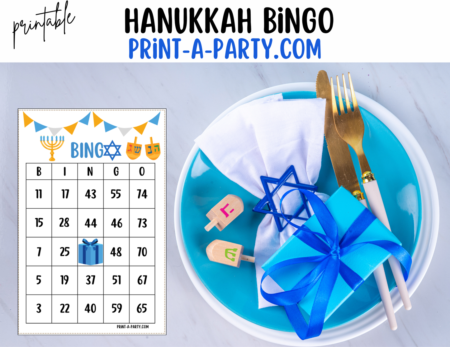 BINGO: Printable Hanukkah Bingo Game – Fun Party Activity for Kids, Adults, Hebrew School and more