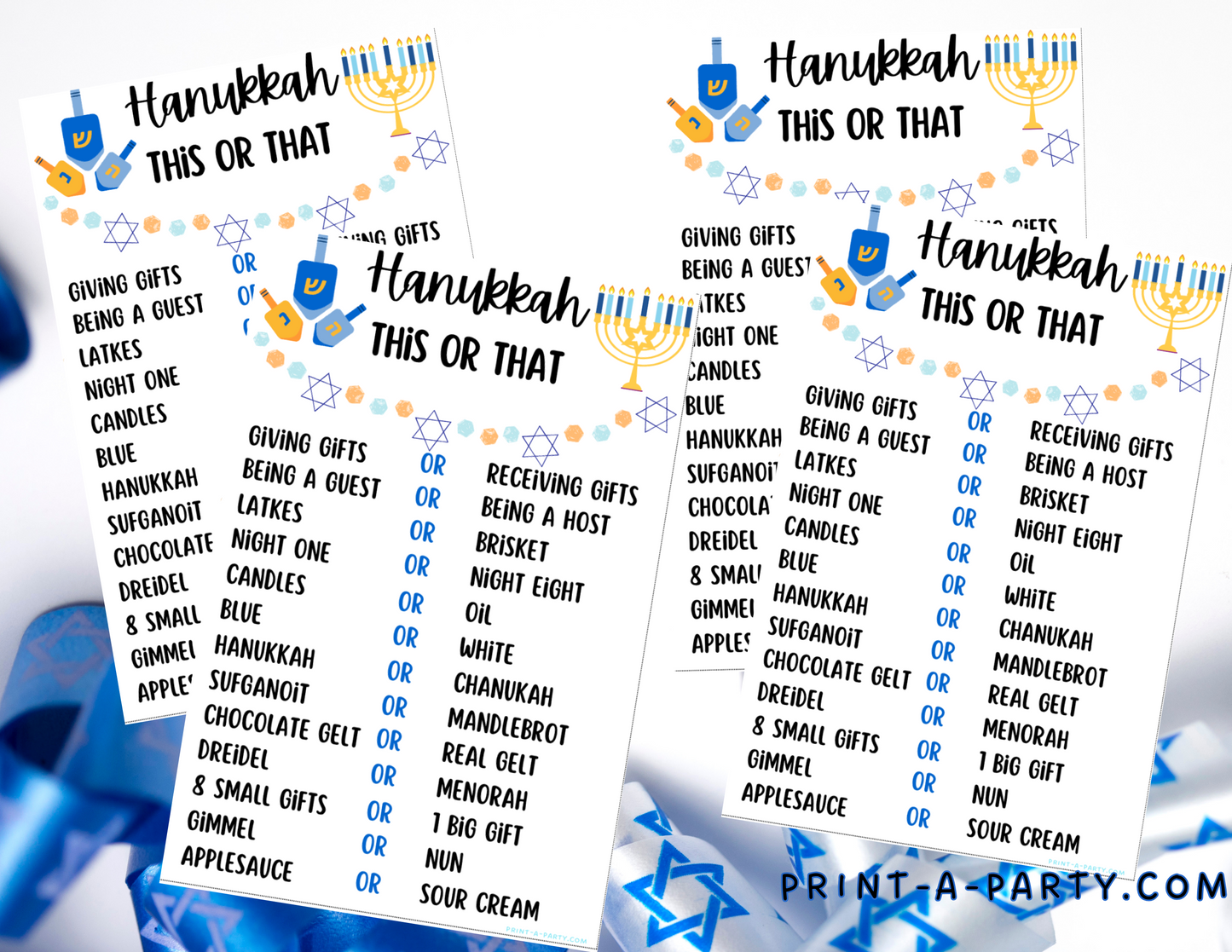 THIS OR THAT GAME - Printable Hanukkah This or That Game – Fun Hanukkah Activity for Kids, Classrooms & Parties