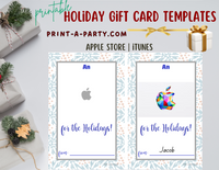 GIFT CARD Holiday Templates | Amazon | Apple | Target | Starbucks | Christmas  - INSTANT DOWNLOAD - Use each year!
