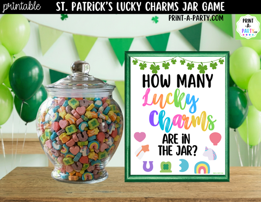 St. Patrick's Day Lucky Charms Jar Guessing Game Printable