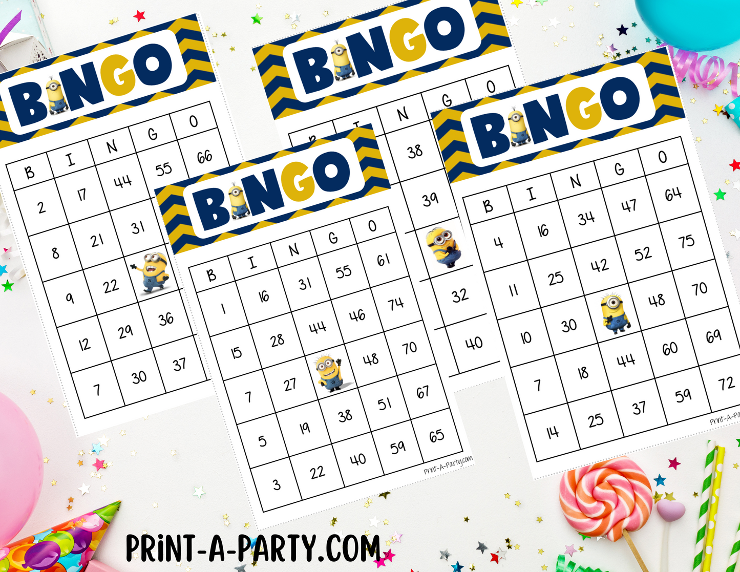 BINGO: Minions | Classrooms | Parties | Birthday | 30, 40, or 50 cards - INSTANT DOWNLOAD