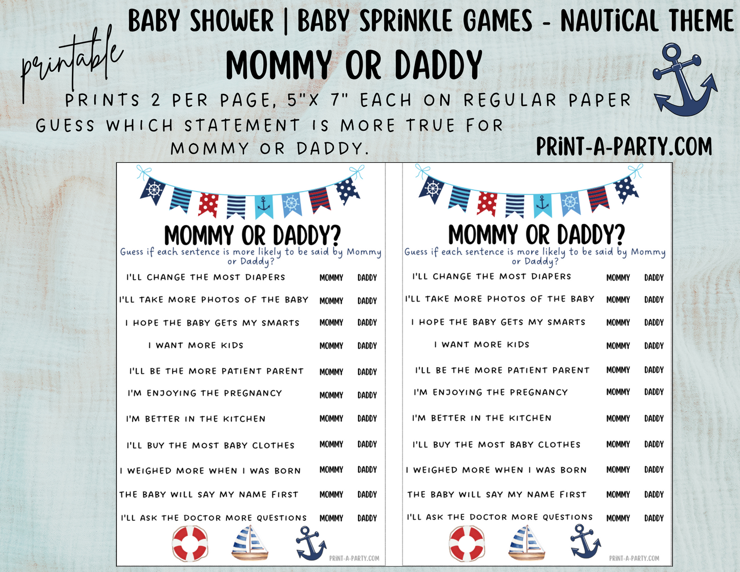 GAMES for Baby Shower | Nautical Baby Shower Theme | Nautical Baby Shower Games | Nautical Baby Shower Activities |Anchor | Ship| INSTANT DOWNLOAD