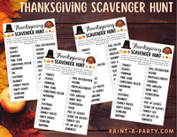 SCAVENGER HUNT GAME: Thanksgiving | Printable | Thanksgiving Game | INSTANT DOWNLOAD