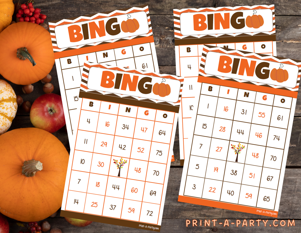 Happy Thanksgiving Bingo 30 Printable Fall Thanksgiving Party