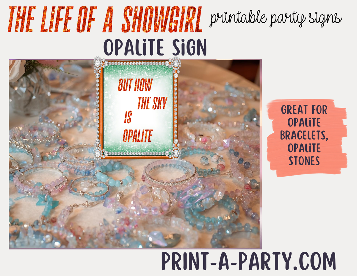 Life of a Showgirl Party Signs Printable | Food & Favor Decor