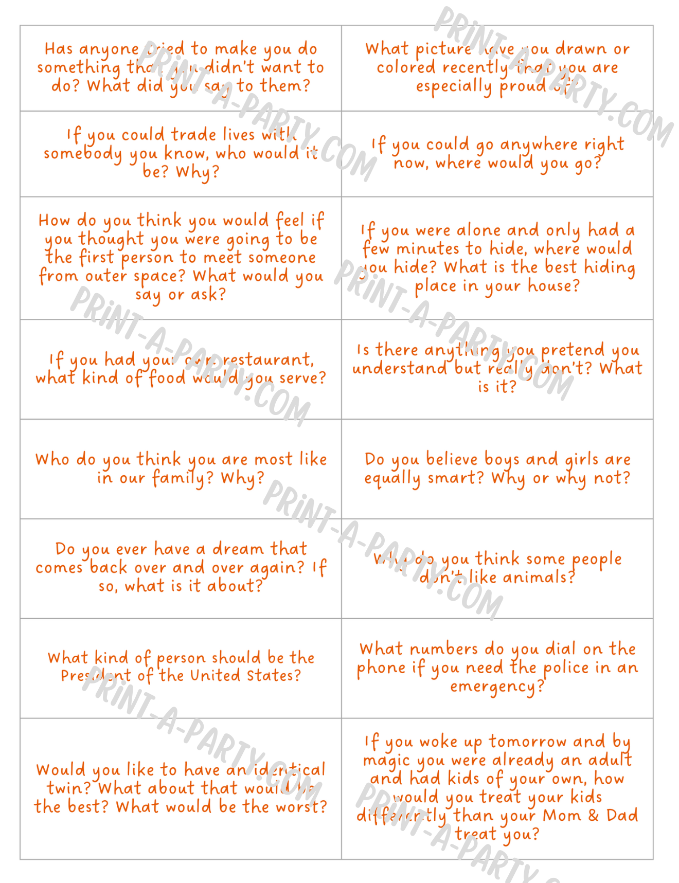 Dinner Conversation Jar - 100 unique, fun, thought-provoking questions for kids | Family Dinner Idea | 100 Questions to ask your kids at Dinner | Instant Download