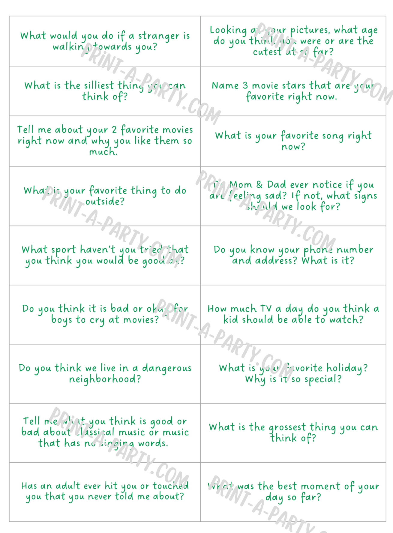 Dinner Conversation Jar - 100 unique, fun, thought-provoking questions for kids | Family Dinner Idea | 100 Questions to ask your kids at Dinner | Instant Download