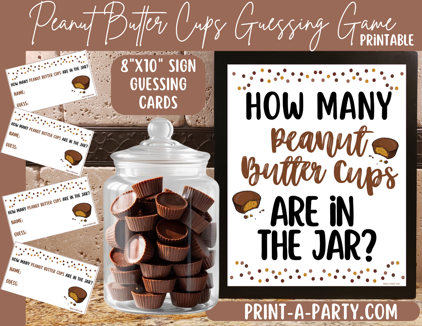 CANDY JAR GUESSING GAME - Peanut Butter Cups | How many Peanut Butter Cups in jar | Party or Event Game DIY