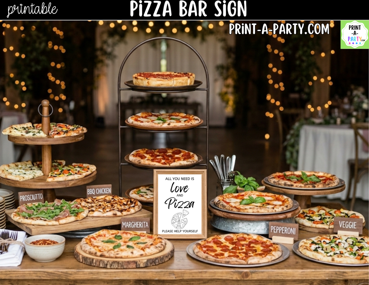 Pizza Bar Sign Printable – All You Need is Love and Pizza