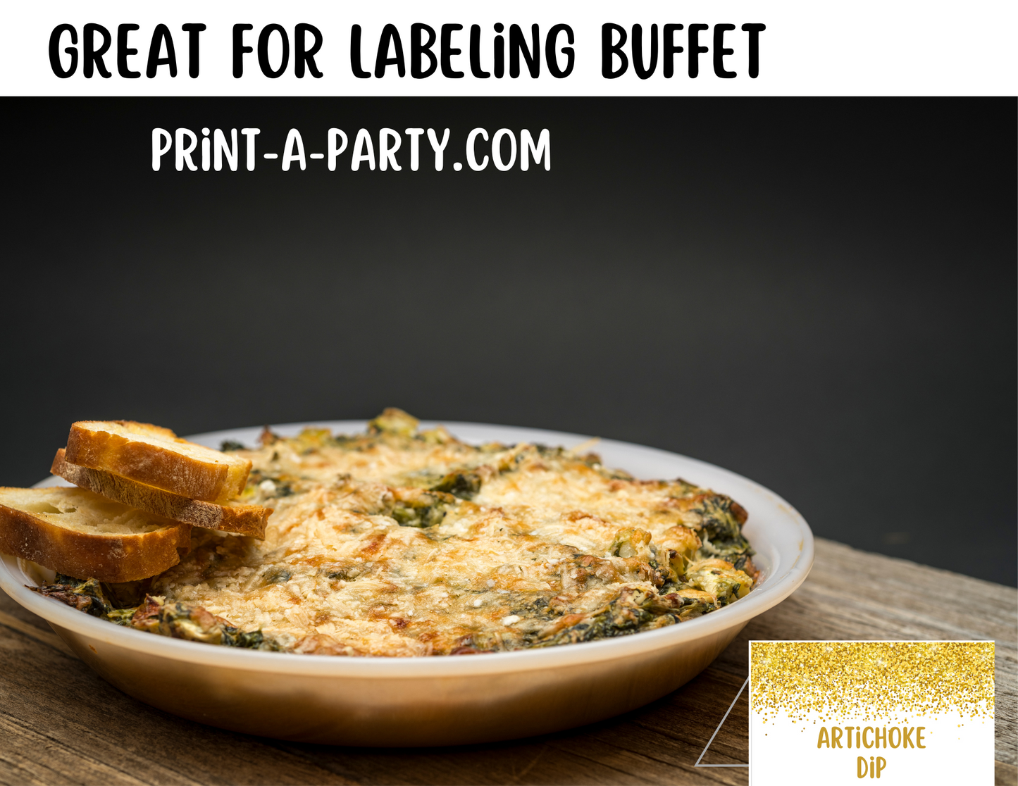DIY Printable or Editable Buffet Food Label Cards or Seating Place Cards | GLITTER Theme Designs | Place Card Signs | Buffet Labels | Food Labels | Party Labels | Birthdays | Weddings | Showers | Babies