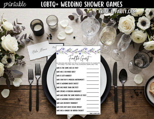 LGBTQ+ Wedding Shower Games Printable | Floral
