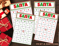 BINGO: Santa | Classrooms | Parties | Holiday | Christmas | 30, 40, or 50 cards - INSTANT DOWNLOAD