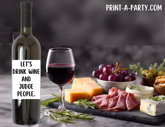 WINE LABELS: Funny Printable Wine Labels – Sarcastic Wine Gift Tags for Friends, Girls Night, or Hostess Gifts