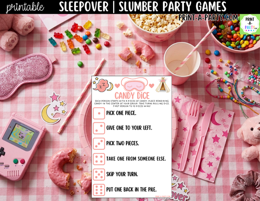 Sleepover Party Games Printable | Slumber Party Activities