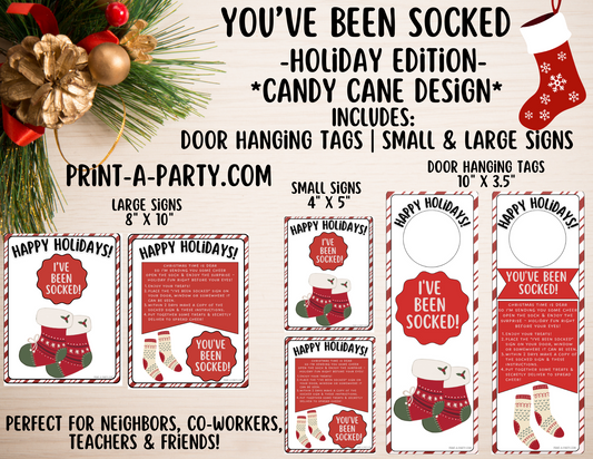 GIFT IDEA: You've Been Socked Holiday Gift Printable – Christmas Neighbor & Co-Worker Gift Game