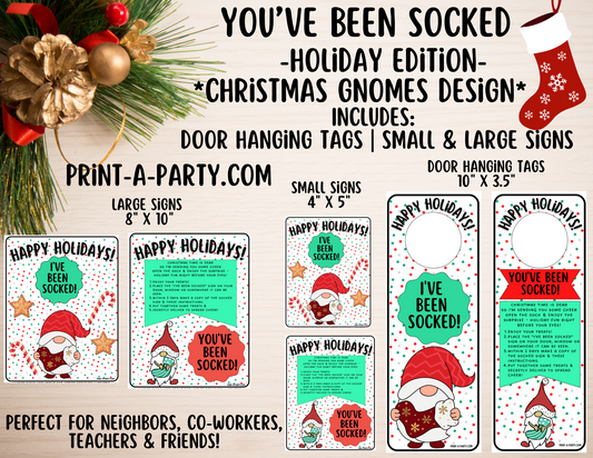 GIFT IDEA: You've Been Socked Holiday Gift Printable – Christmas Neighbor & Co-Worker Gift Game