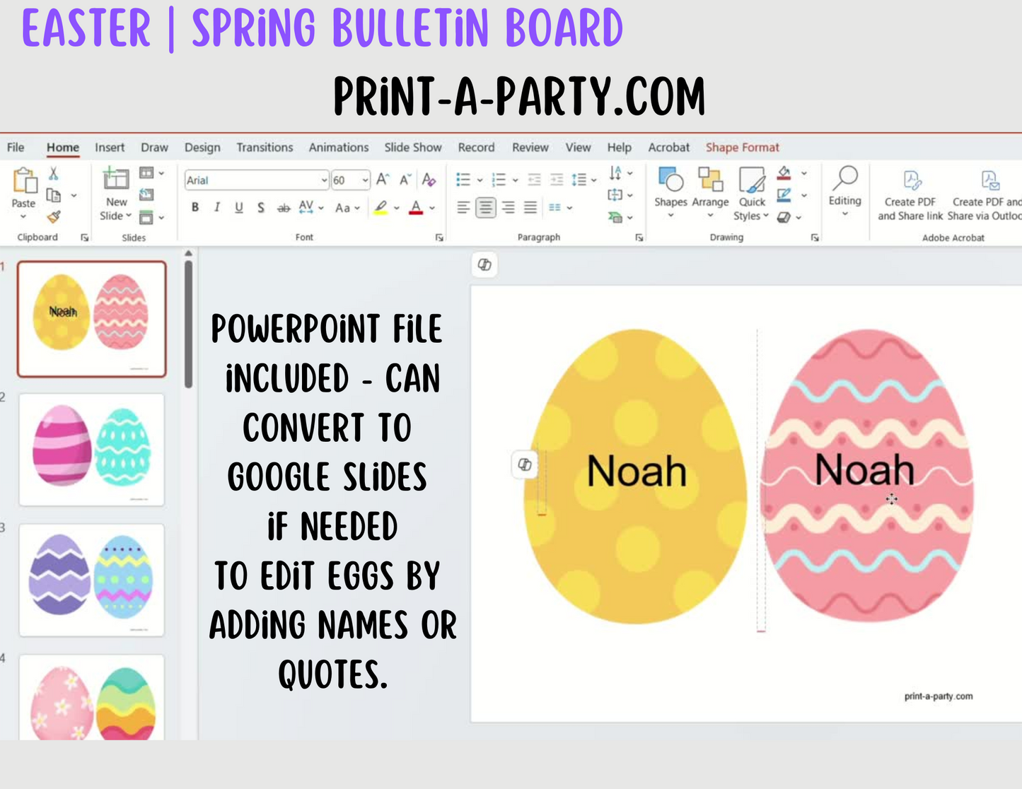 BACK TO SCHOOL: Bulletin Board Display for Classroom | Spring Bulletin Board | Easter Bulletin Board | Customizable Eggs lets you add names!