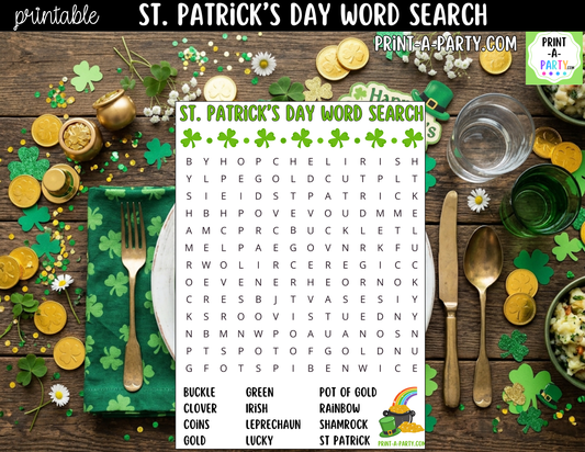 St. Patrick's Day Word Search Printable