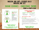 MASON JAR COOKIE GIFT: Sugar Cookies in a Mason Jar | Cookies in a jar gift | Christmas Sugar Cookies Mason Jar | Mason Jar Gift Kit