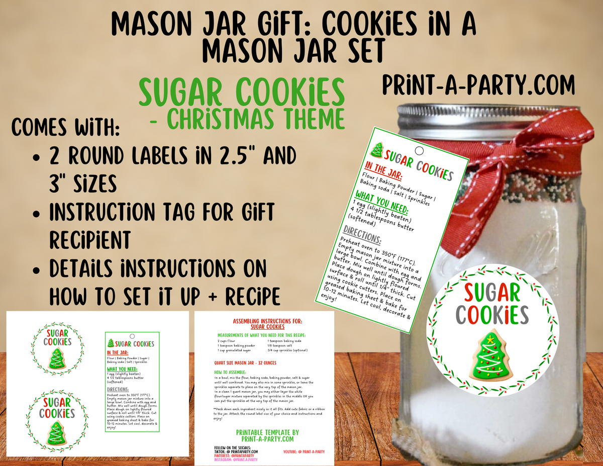 Reindeer Cookies In A Jar Recipe & Instructions