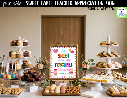 Printable How Sweet It Is Teacher Appreciation Sign 8x10
