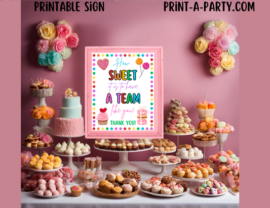 Appreciation Sign: HOW SWEET IT IS To Have A Team Like You | Sweet Table, Dessert , Treat STATION | Staff, Co-Worker, Employee, Company Volunteer appreciation