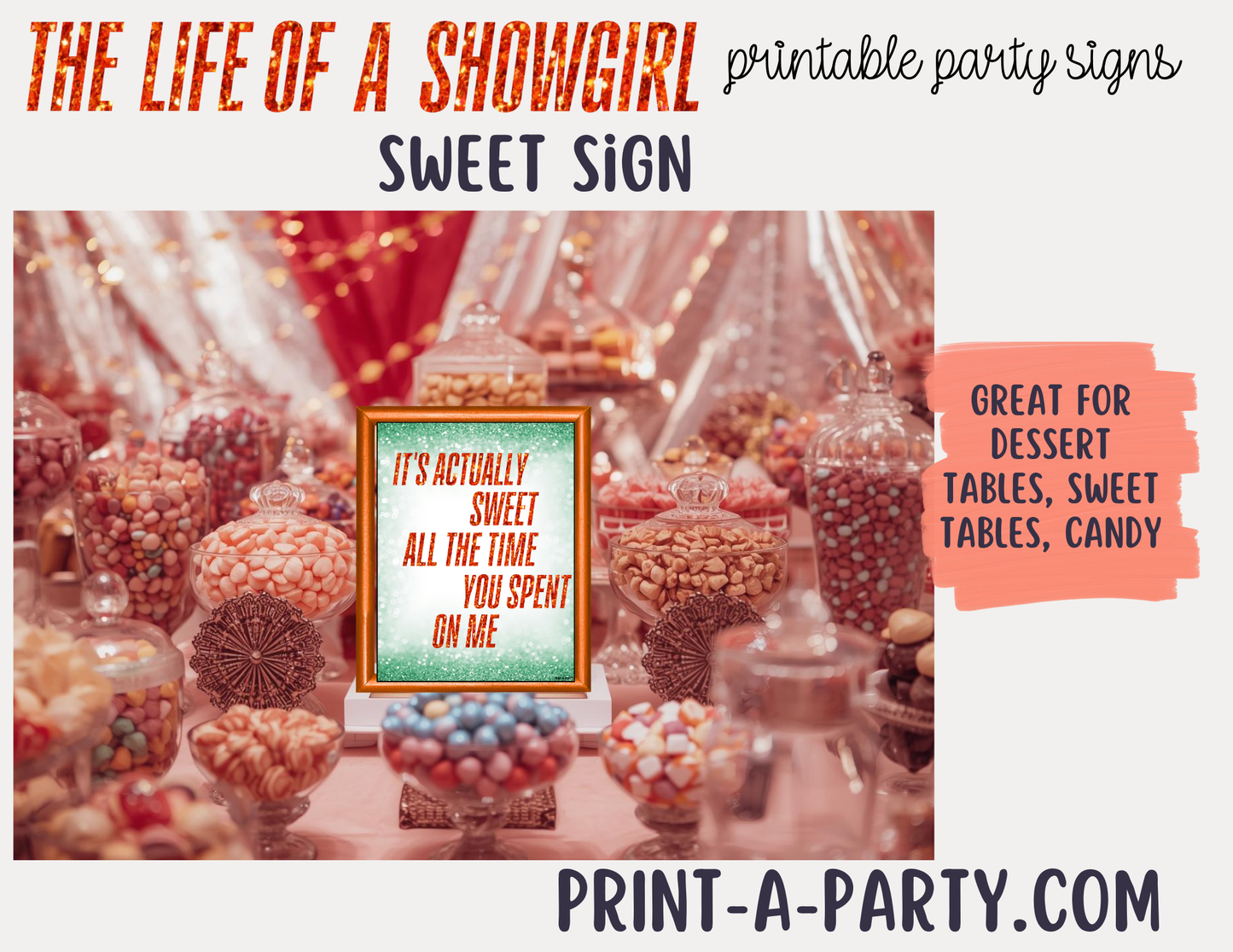 Swiftie Party Signs - Printable Taylor Swift Life of a Showgirl Party Signs – Swiftie Party Decorations