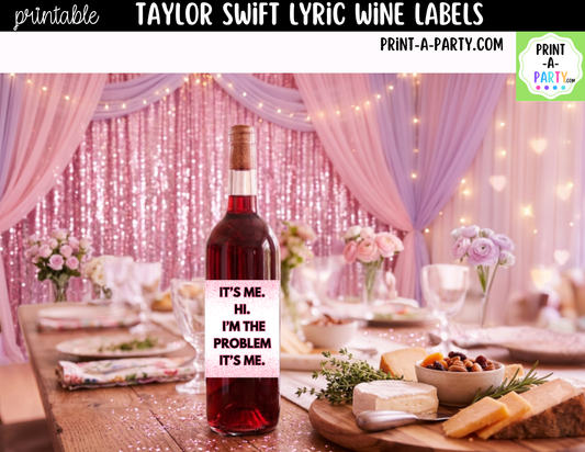 Taylor Swift-Inspired Printable Wine Labels | Funny Swiftie Wine Bottle Labels
