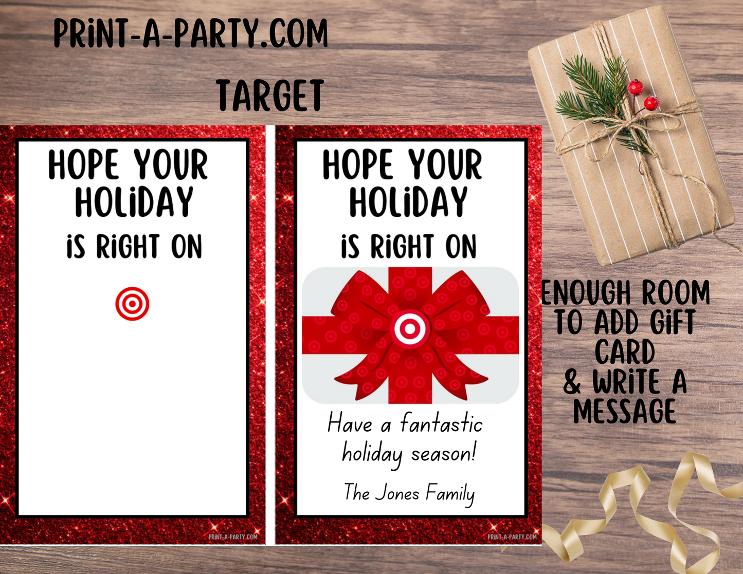 GIFT CARD Holiday Gift Card Holder Printables – Christmas Gift Card Templates for Teachers, Staff & Friends
