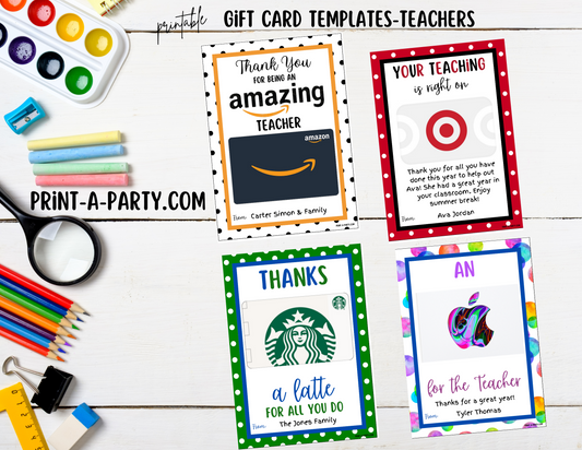 GIFT CARDS: Teacher or Staff Appreciation Gifts | Teacher Appreciation Week | End of Year Teacher Gifts | Teacher Gift Cards | Amazon | Apple | Target | Starbucks