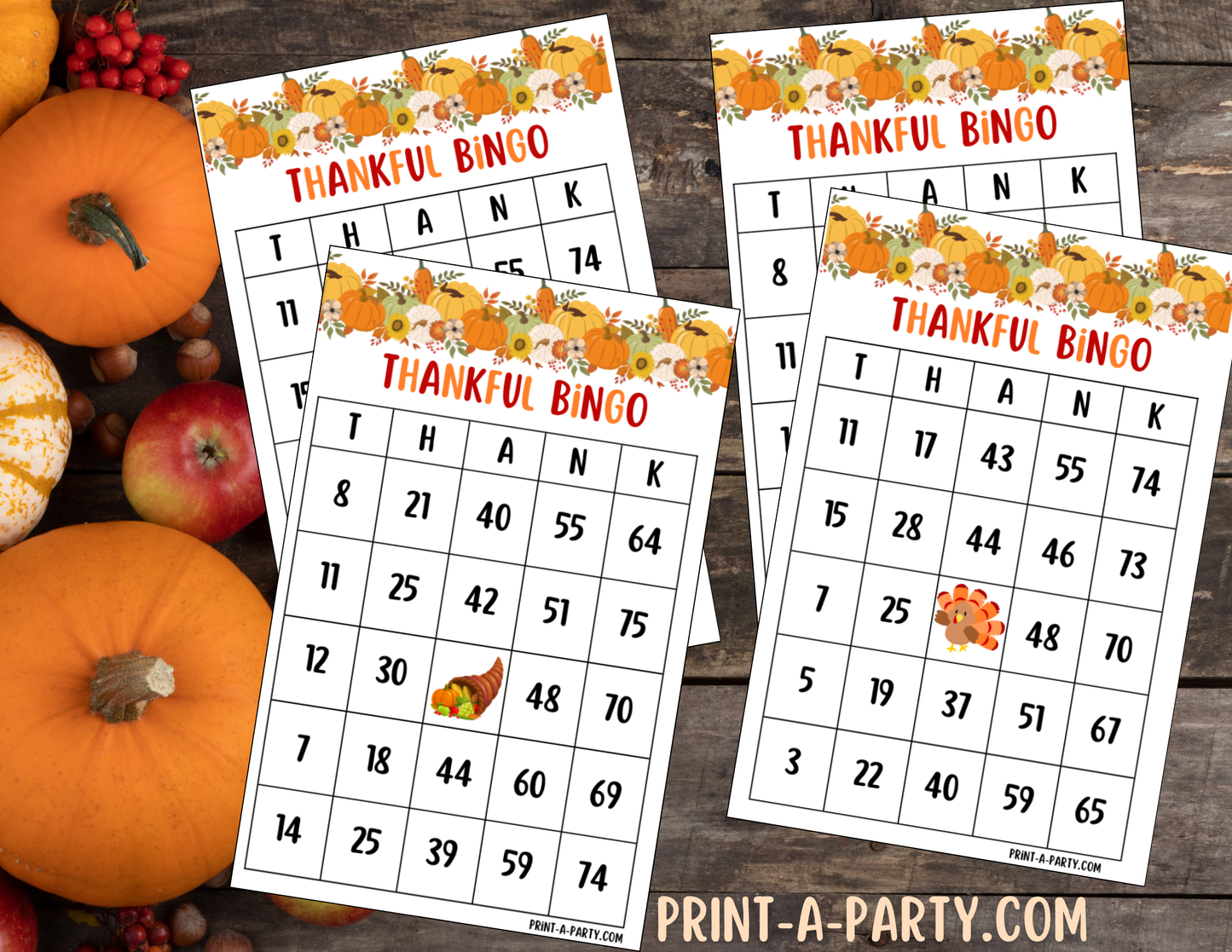 BINGO: Thanksgiving Printable Bingo Game – Fun Holiday Activity for Family & Classroom Parties
