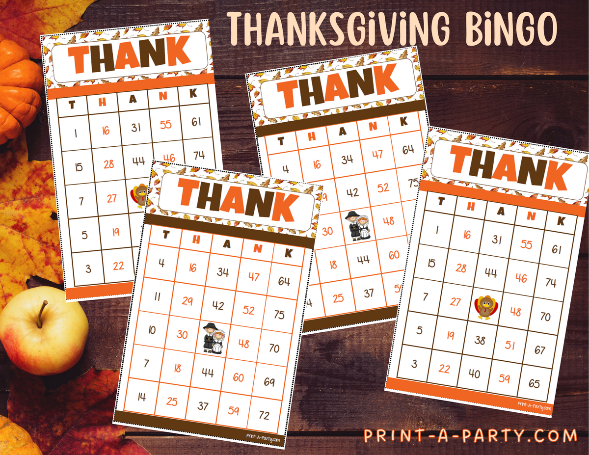 Holiday Gathering Bingo Games : thanksgiving game