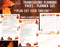 Thanksgiving Planning Pages - Planner Size | Planner Printable | 15 Pages Planner Inserts | Classic Happy Planner | Thanksgiving Organization