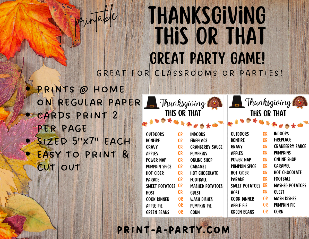 Thanksgiving Party Games