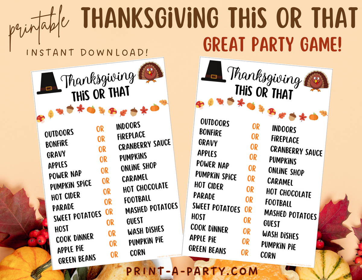 3 Thanksgiving Gratitude Games—Easy Thanksgiving Party Game Printables