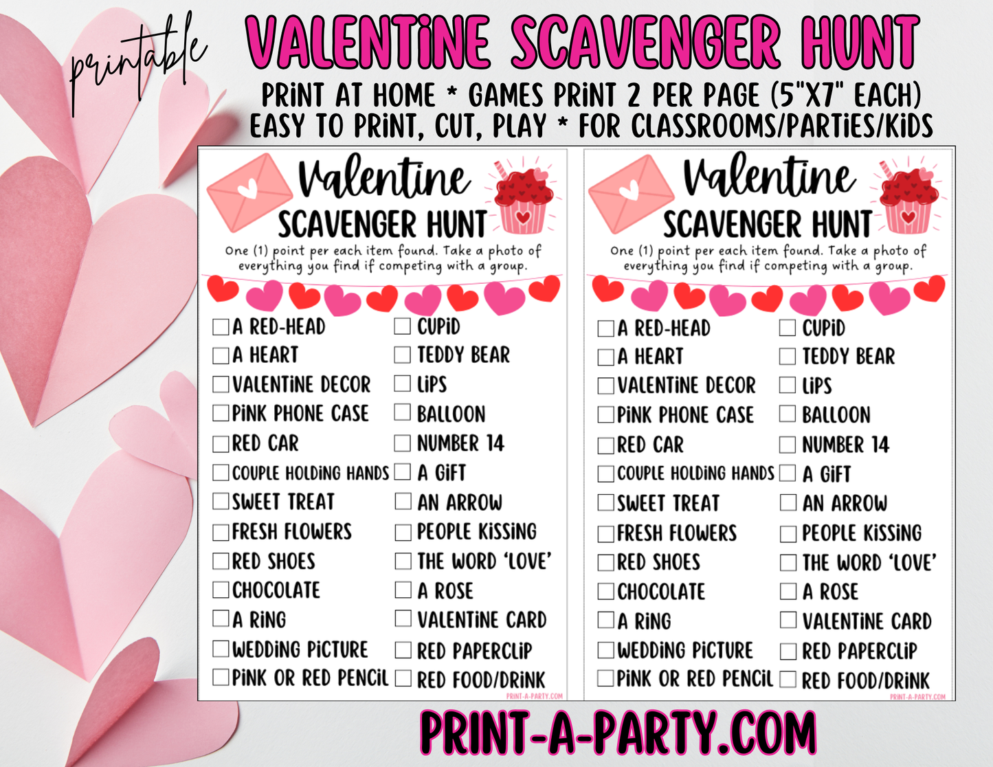 SCAVENGER HUNT GAME: VALENTINE'S DAY Theme | Valentine's Game | Valentine's Day DIY | Valentine's Day Parties