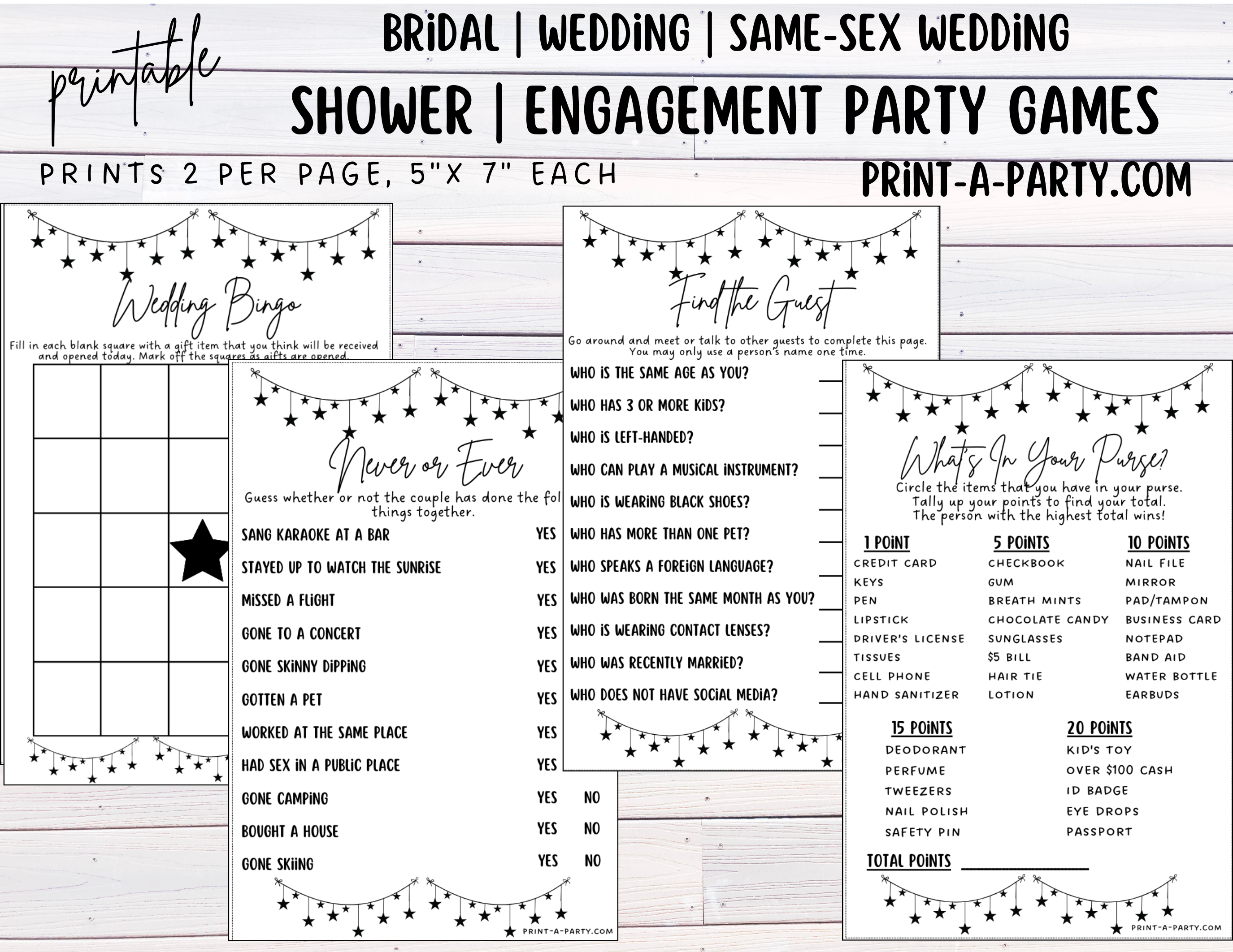 Same-Sex Wedding Shower Game Bundle | Printable LGBTQ+ Wedding Games | Instant Download ALL FOUR (4) Games - Bundle Same-Sex Wedding Shower Game Bundle | Printable LGBTQ+ Wedding Games | Instant Download ALL FOUR (4) Games - Bundle