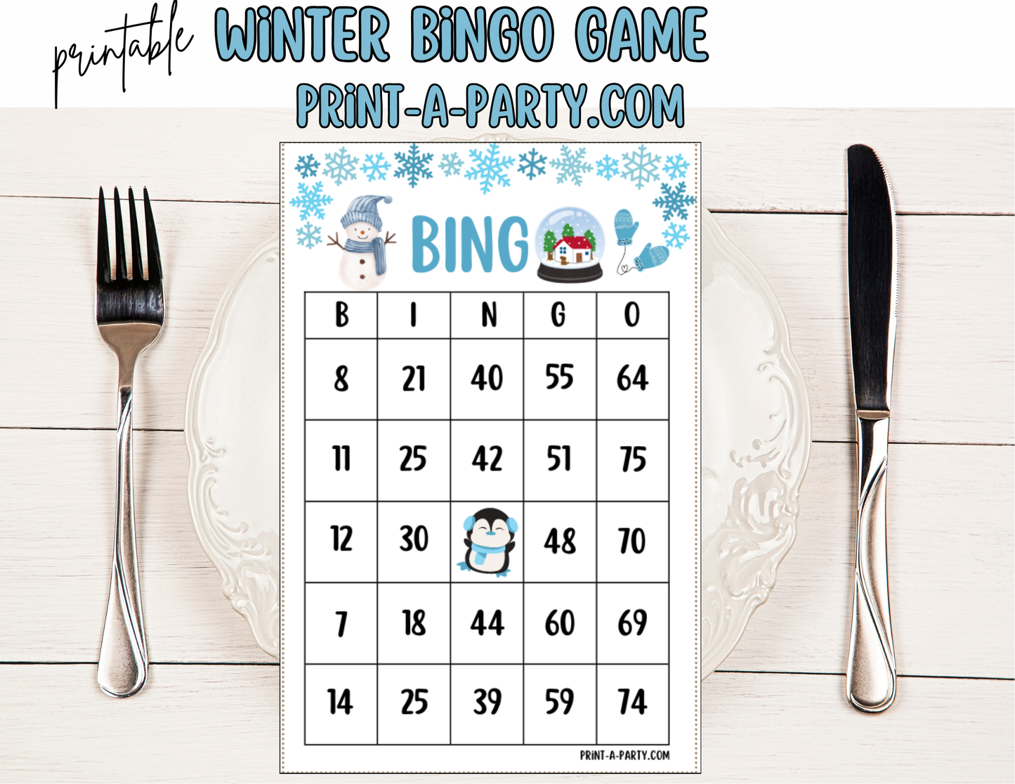 BINGO: Winter-themed Bingo Game Printable – Instant Download for Classrooms, Parties & Family Fun