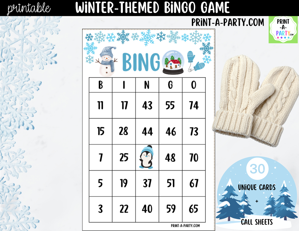 Winter Bingo Game Printable – Classrooms, Parties & Family Fun