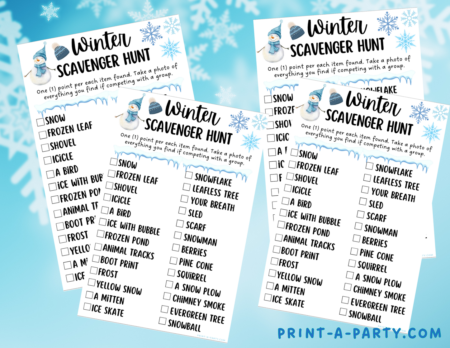 SCAVENGER HUNT GAME: Winter Time | Winter Parties | Kid Activites | Winter Games | Winter Fun | INSTANT DOWNLOAD