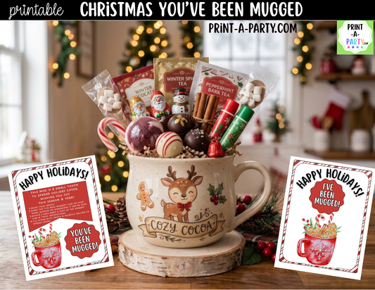 You've Been Mugged Printable | Christmas Mug Exchange Game | Neighbor & Coworker Holiday Gift