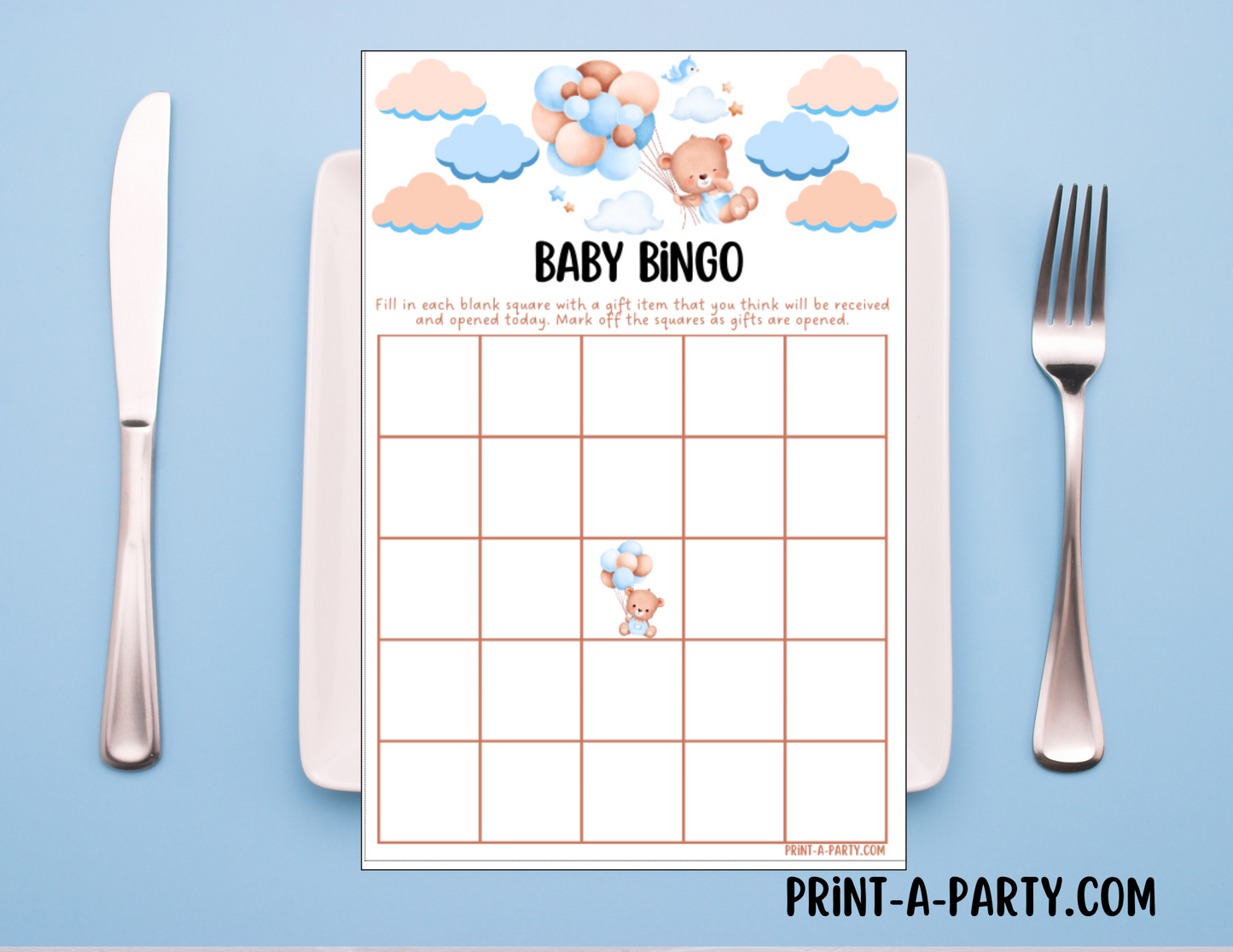 GAMES for Baby Shower | Teddy Bear Blue Shower Theme | Teddy Bear Baby Shower Games | Teddy Bears Baby Shower Theme