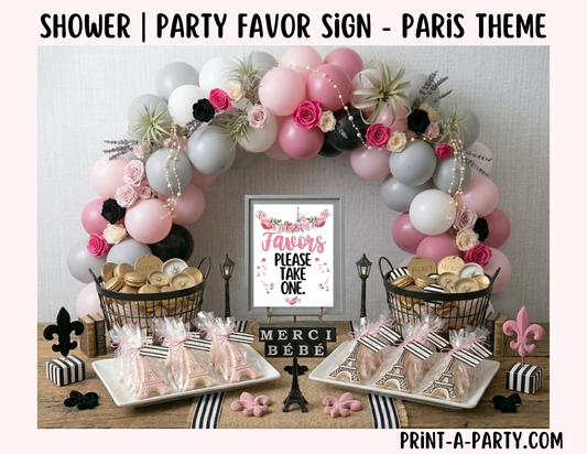 Paris Favors Sign (8x10) – Printable Instant Download