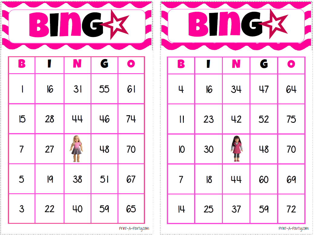 american girl bingo printable