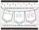 BACK TO SCHOOL: Birthday Bulletin Board Display for Classroom | Birthdays Monthly Banner Flags | Farmhouse Vine | Birthday Bulletin Board Display