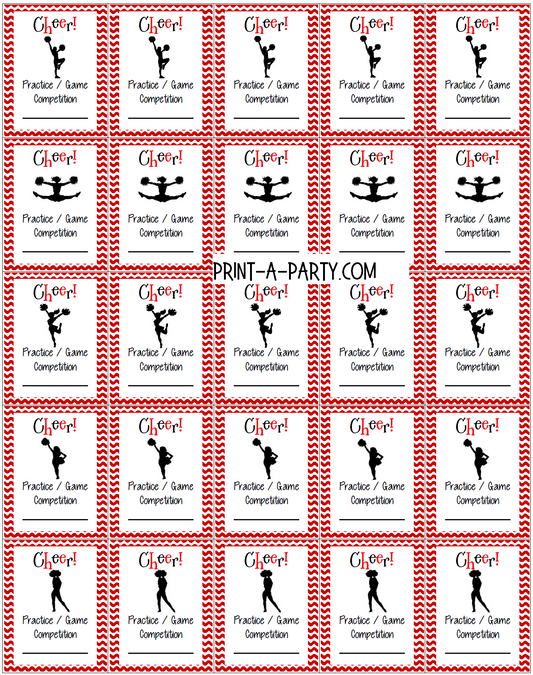 PLANNER STICKERS: Cheerleading | Activity Boxes | Sports | INSTANT DOWNLOAD Fits a variety of planners!