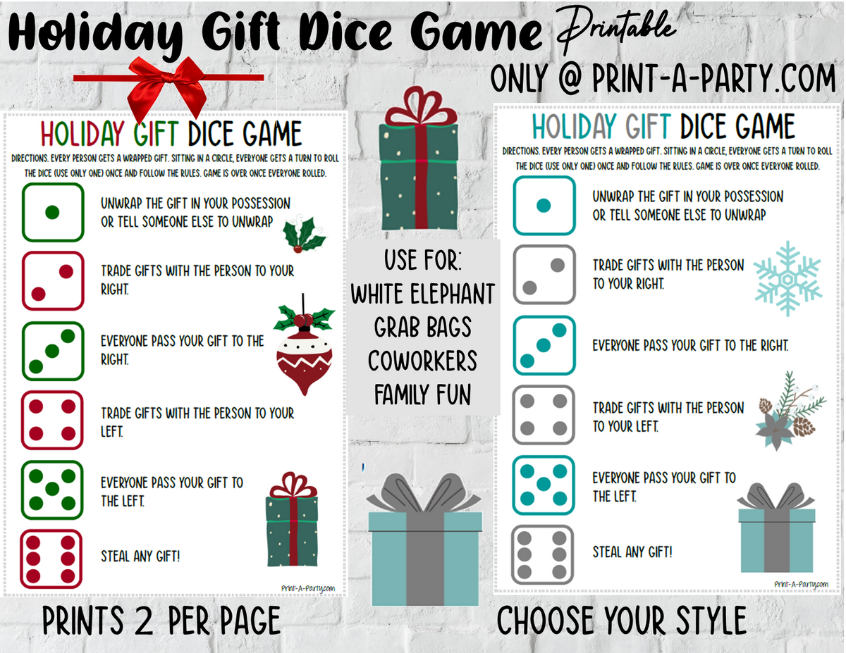 DICE GAME Holiday Dice Game Christmas Dice Game Pass The Present dice-game-holiday-dice-game-christmas-dice-game-pass-the-present
