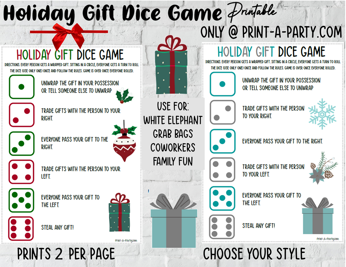 Christmas Gift Exchange Game Printable Christmas Game 