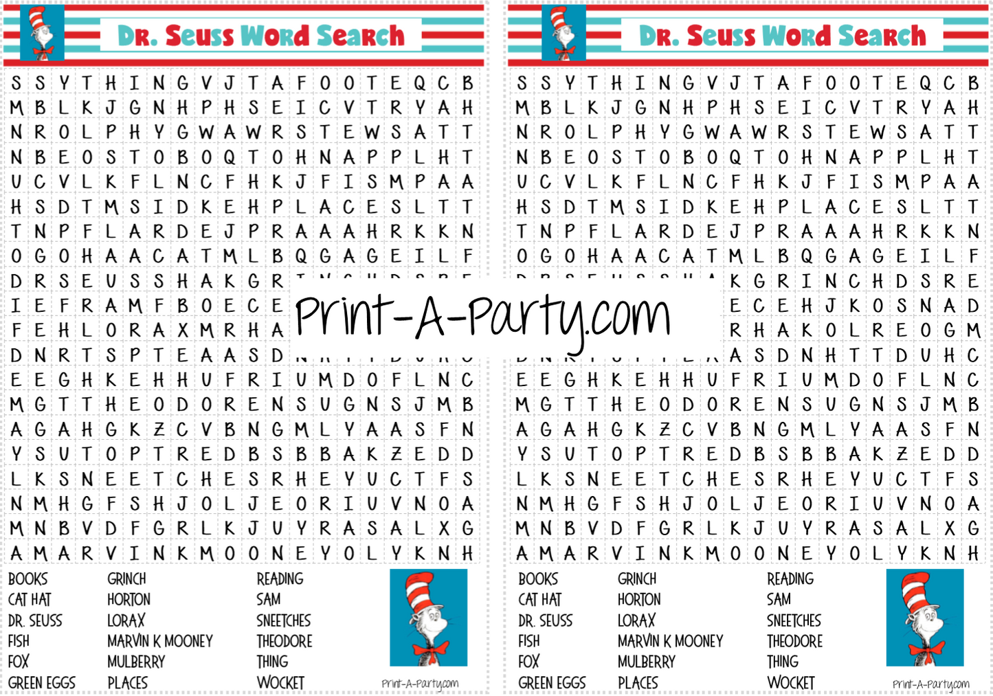 ACTIVITY BUNDLE: Dr. Seuss | Classrooms | Parties | Activities | Bingo | Word Search | Word Scramble | Class Posters INSTANT DOWNLOAD